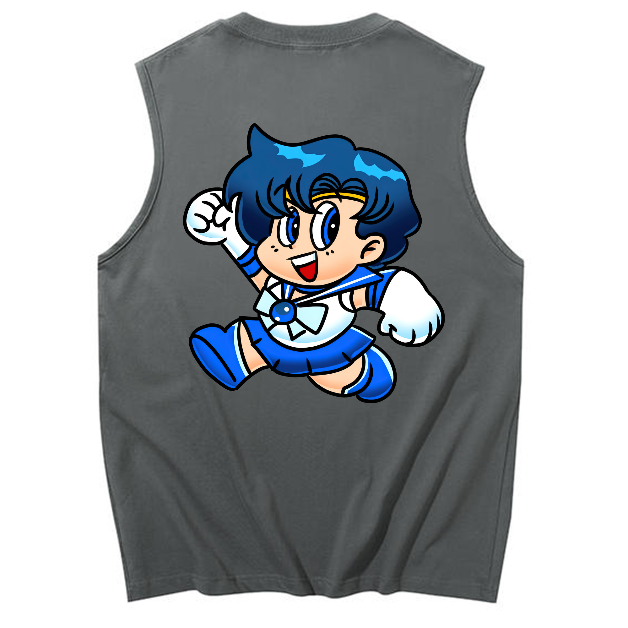 （画像用） 美少女戦士セーラームーン 水野 亜美 みずの あみ Sailor Moon Mizuno Ami コットン100％タンクトップ（背面プリント）